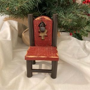 Wooden chair with bells farmhouse ornament